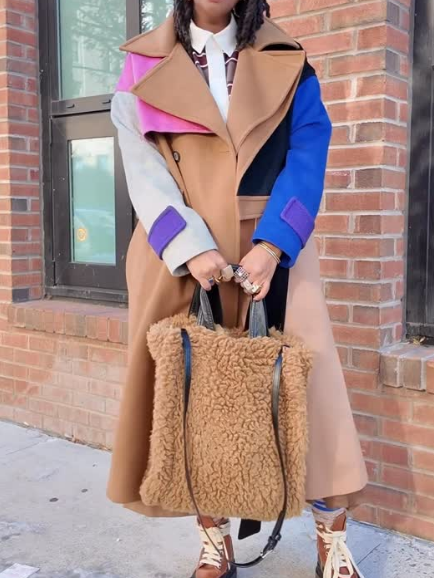 Statement Contrast Long Coat