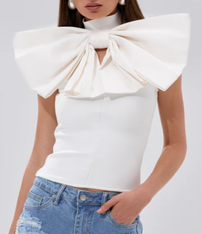 Statement Bow Top With Zip