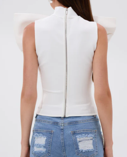 Statement Bow Top With Zip