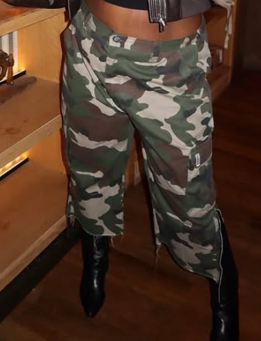 Cropped Camo Cargo Pants