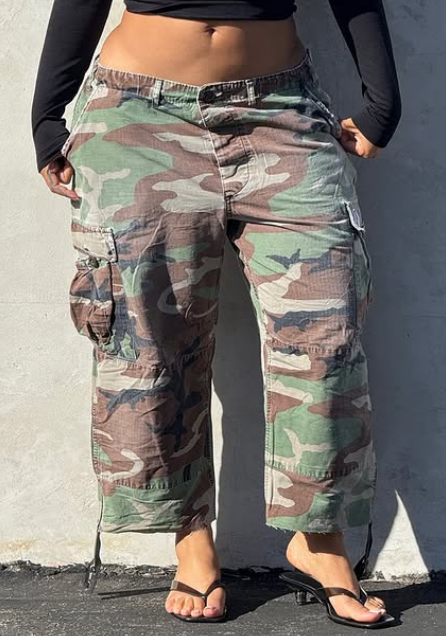 Cropped Camo Cargo Pants