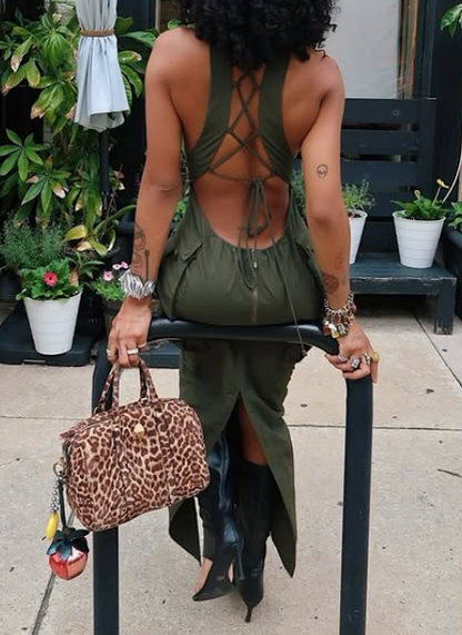 Statement Cargo Maxi Dress