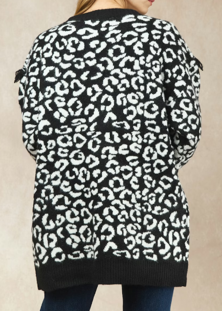 Tassel Black Jacquard Cardigan