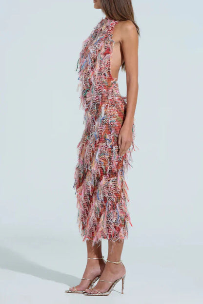 SUMMER TIME LIVIN MESH MIDI DRESS IN PINK