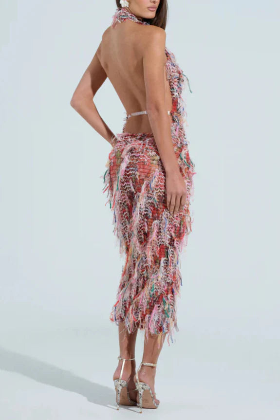 SUMMER TIME LIVIN MESH MIDI DRESS IN PINK