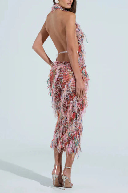 SUMMER TIME LIVIN MESH MIDI DRESS IN PINK