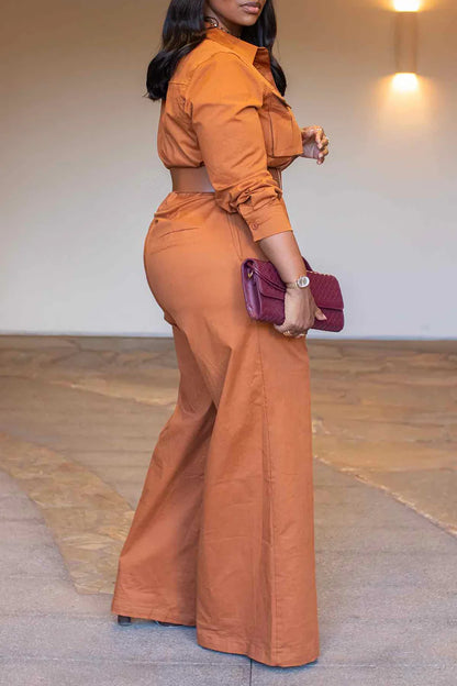 Utility-Inspired Belted Wide-Leg Jumpsuit