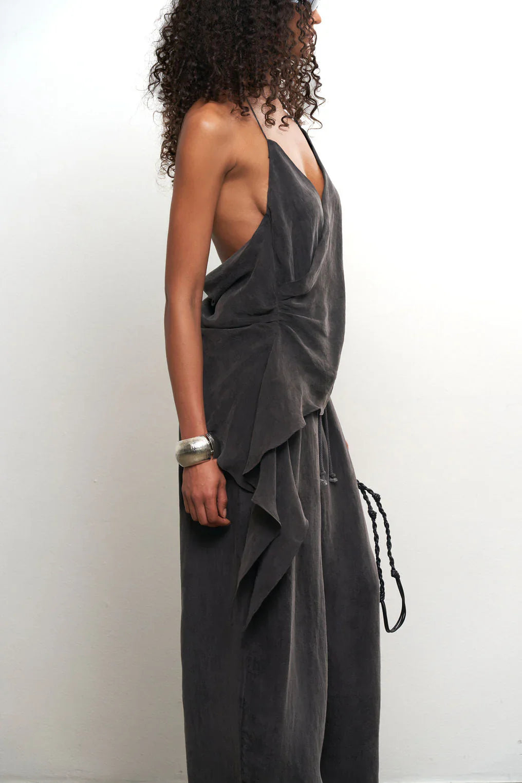 Cupro Draped Set -Top & Wide Leg Pant