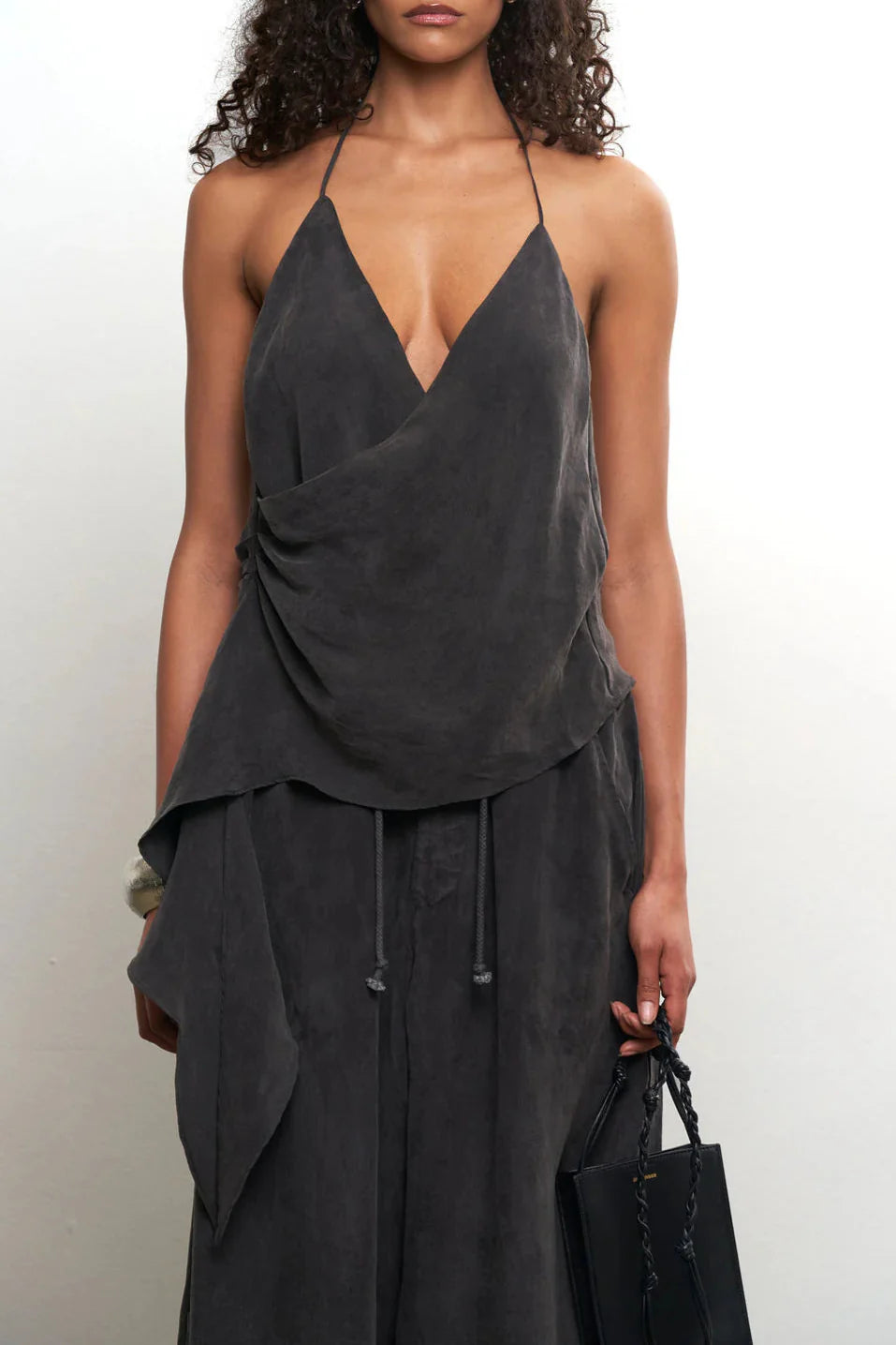 Cupro Draped Set -Top & Wide Leg Pant