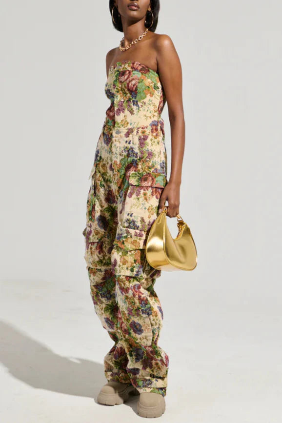 IN HER ELEMENT FLORAL WOVEN JUMPSUIT