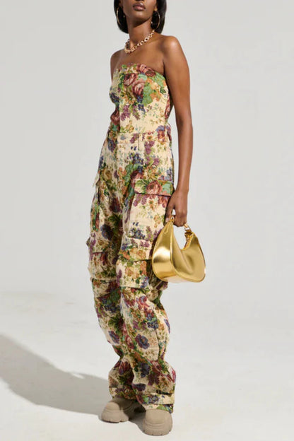 IN HER ELEMENT FLORAL WOVEN JUMPSUIT