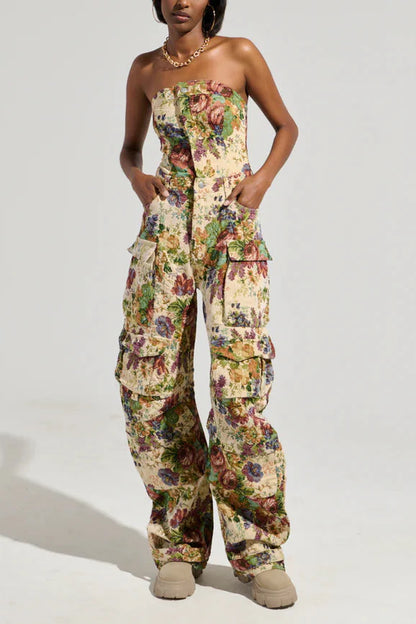 IN HER ELEMENT FLORAL WOVEN JUMPSUIT
