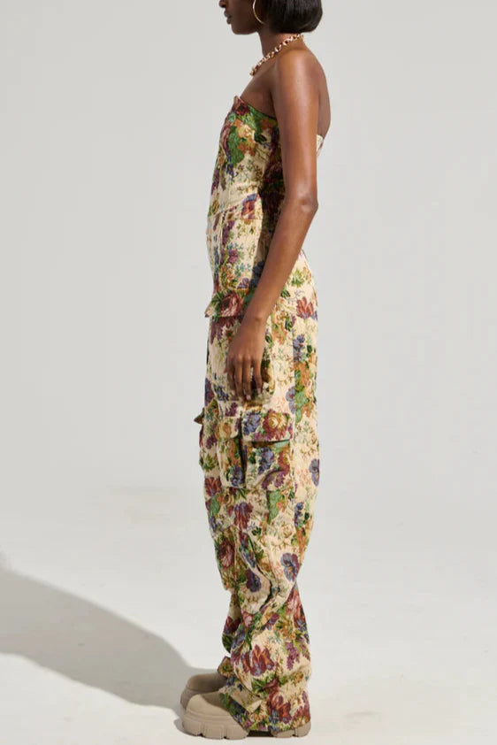 IN HER ELEMENT FLORAL WOVEN JUMPSUIT