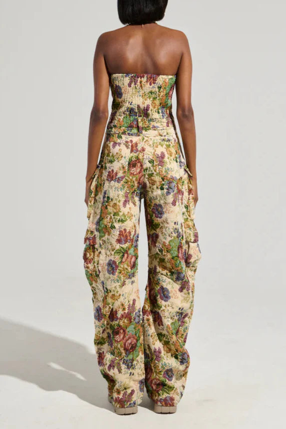 IN HER ELEMENT FLORAL WOVEN JUMPSUIT