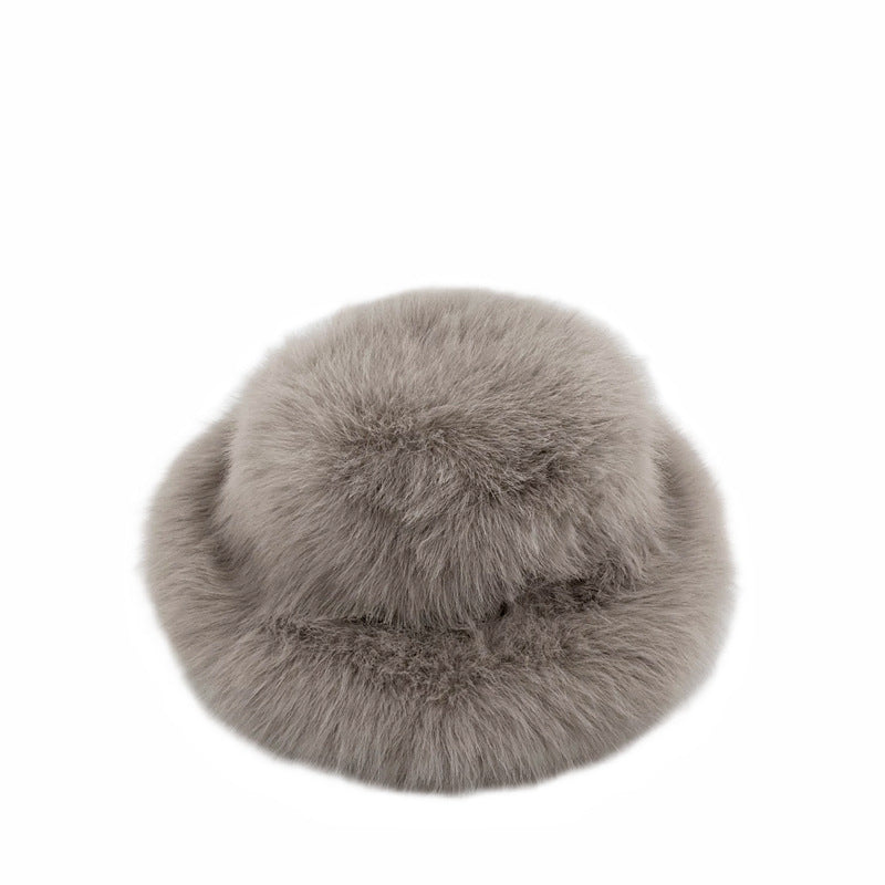 Faux Fox Fur Plush Fisherman Hat