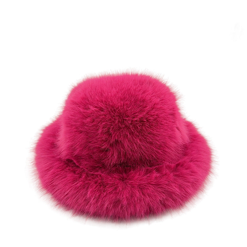 Faux Fox Fur Plush Fisherman Hat