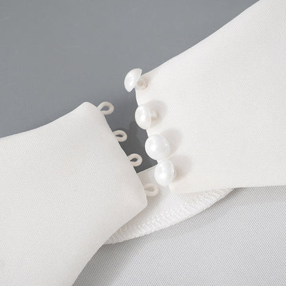 Mock Neck Long Sleeve Backless Sexy Mini Dress