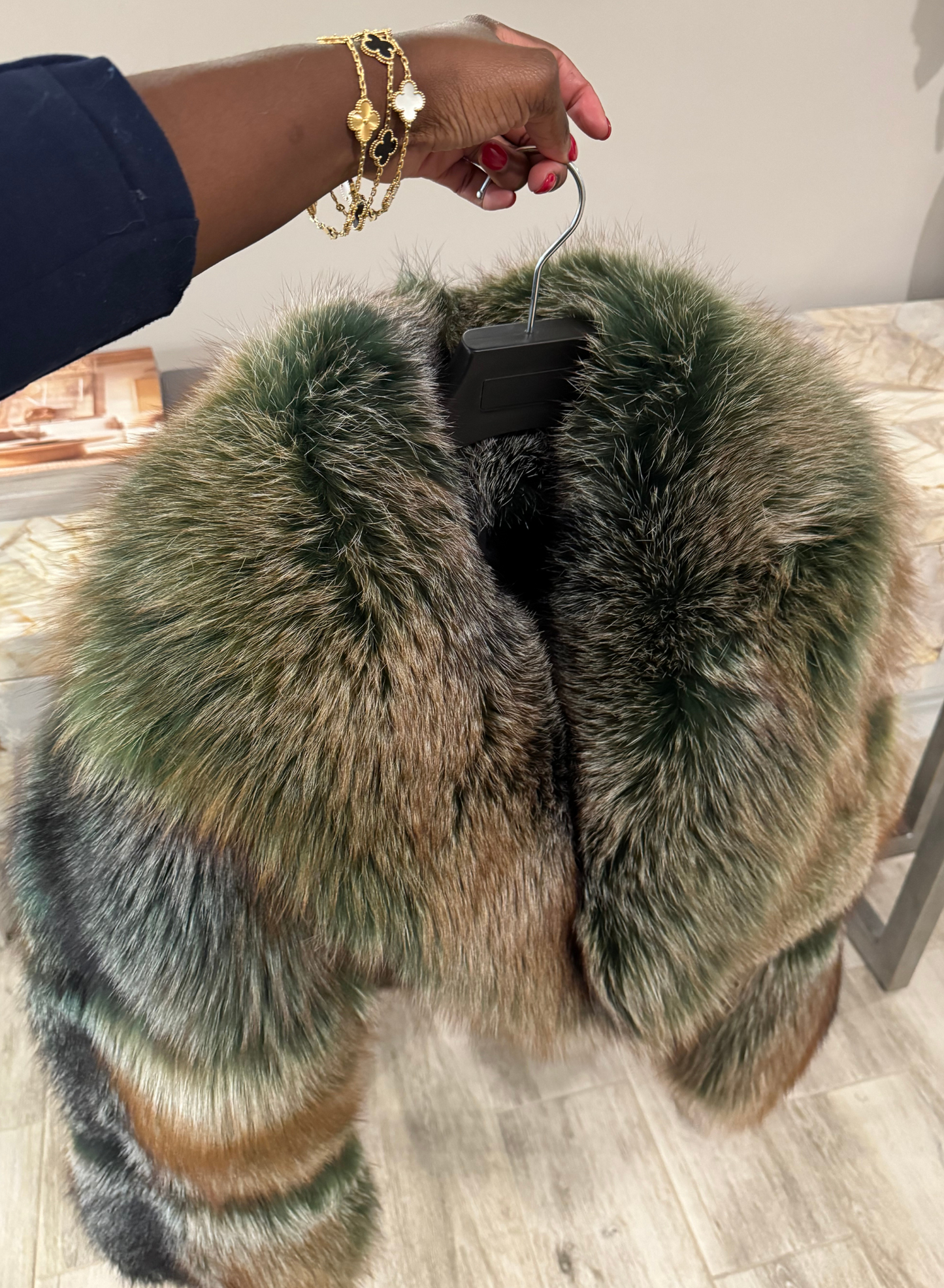 Mean Green Faux Fur Coat