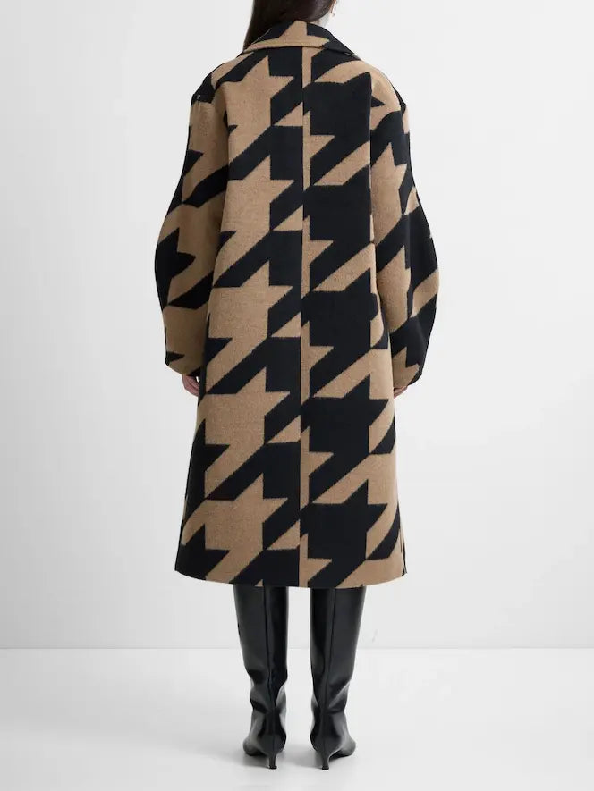 Black Lucilla Houndstooth Coat