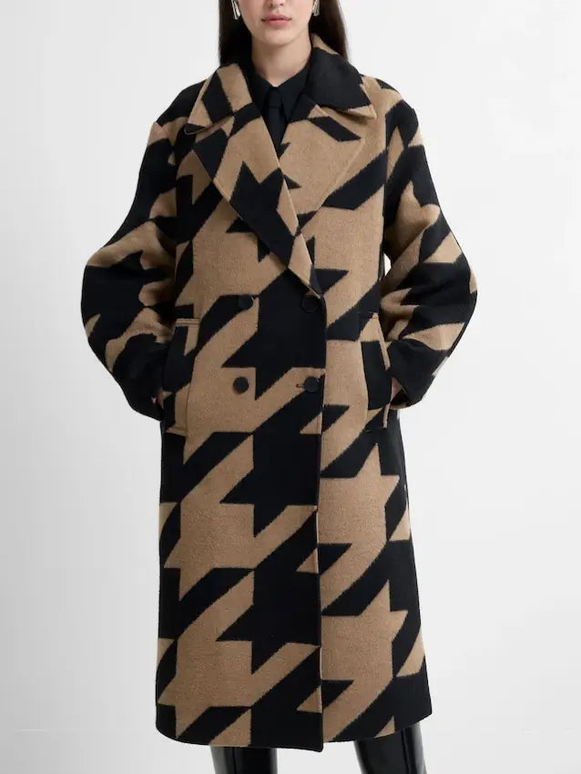 Black Lucilla Houndstooth Coat