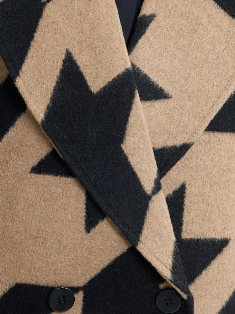 Black Lucilla Houndstooth Coat