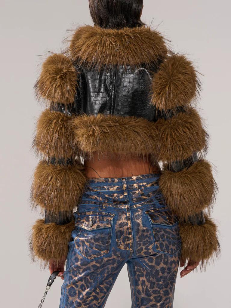 New Lovergirl Ultra Crop Fur Trim Moto
