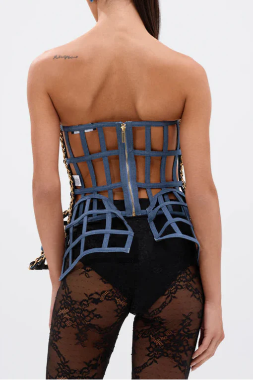 DOWN SOUTH CHAIN DETAIL BUSTIER TOP