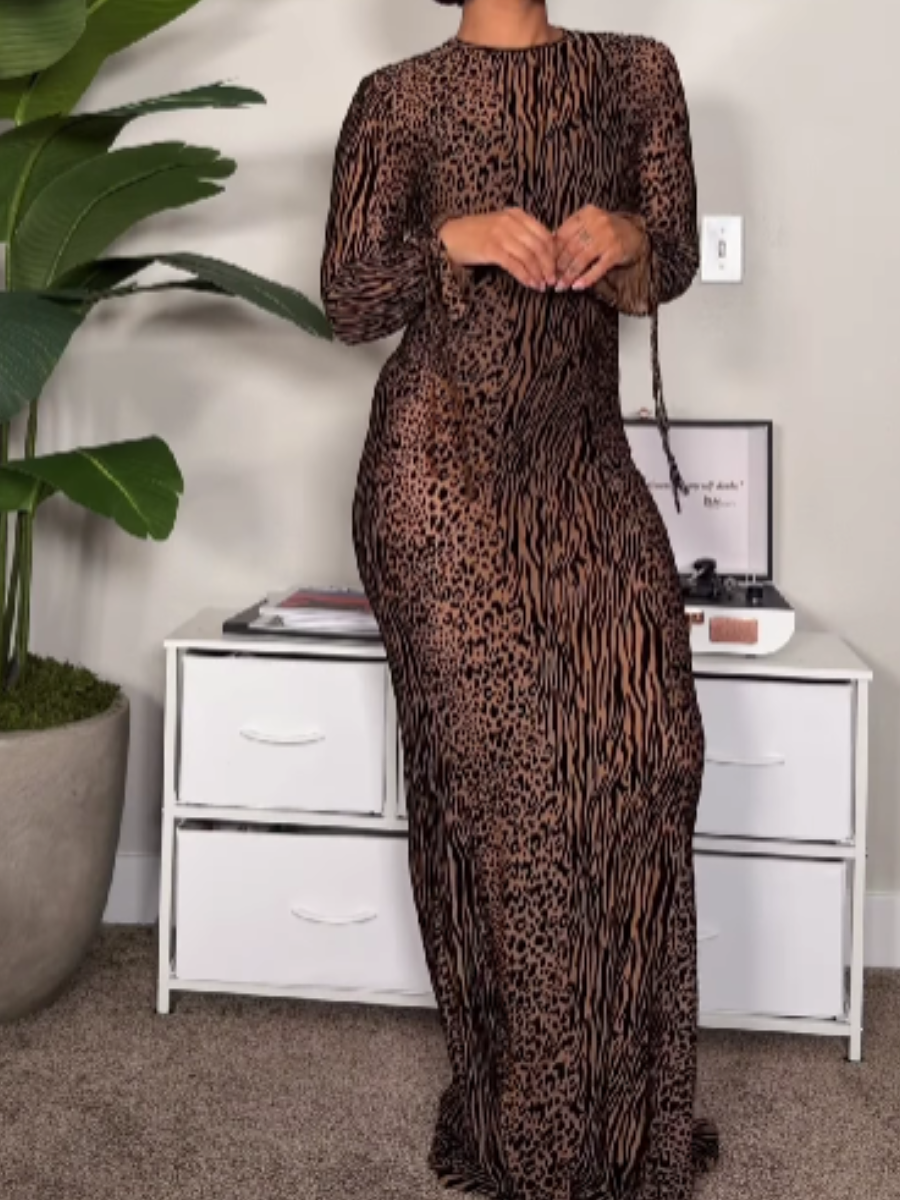 Sexy Perspective Leopard Print Dress