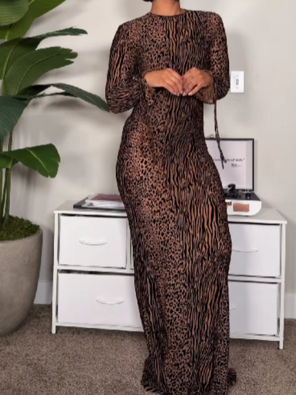 Sexy Perspective Leopard Print Dress