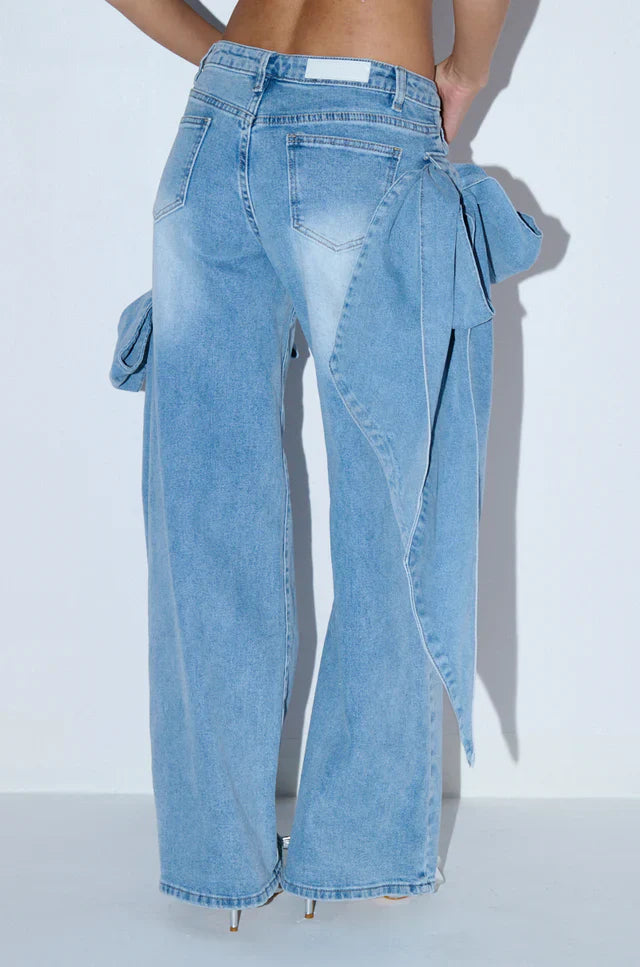 Bow Detail Wide Leg Jean