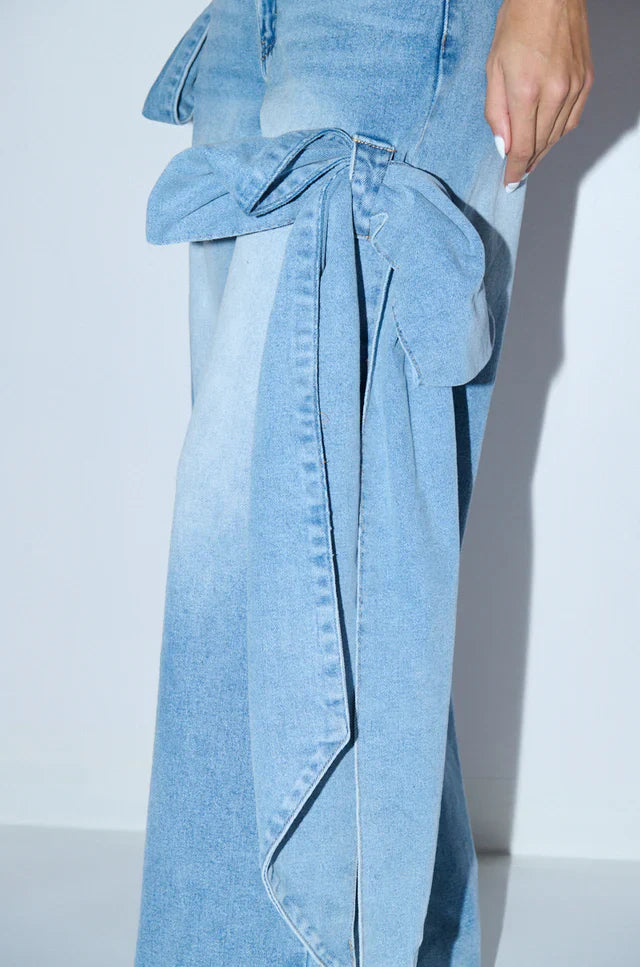 Bow Detail Wide Leg Jean