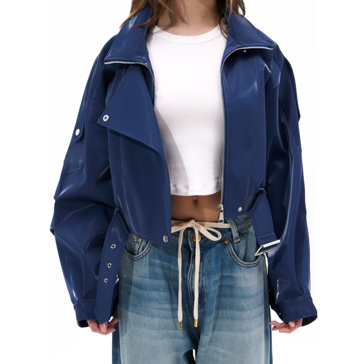 Ambilight Faux Leather Biker Jacket