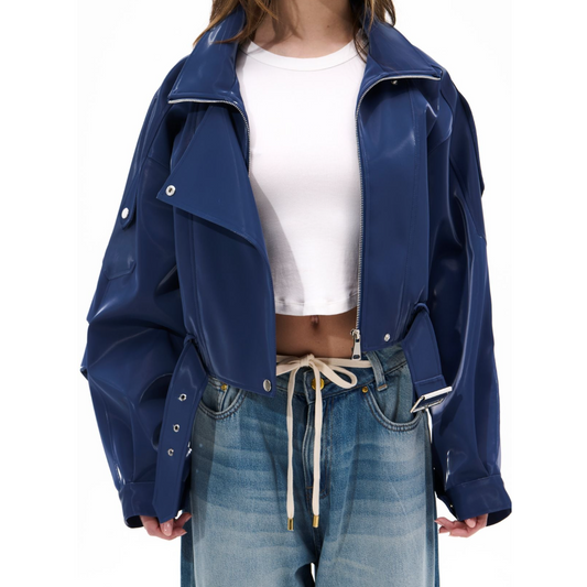 Ambilight Faux Leather Biker Jacket