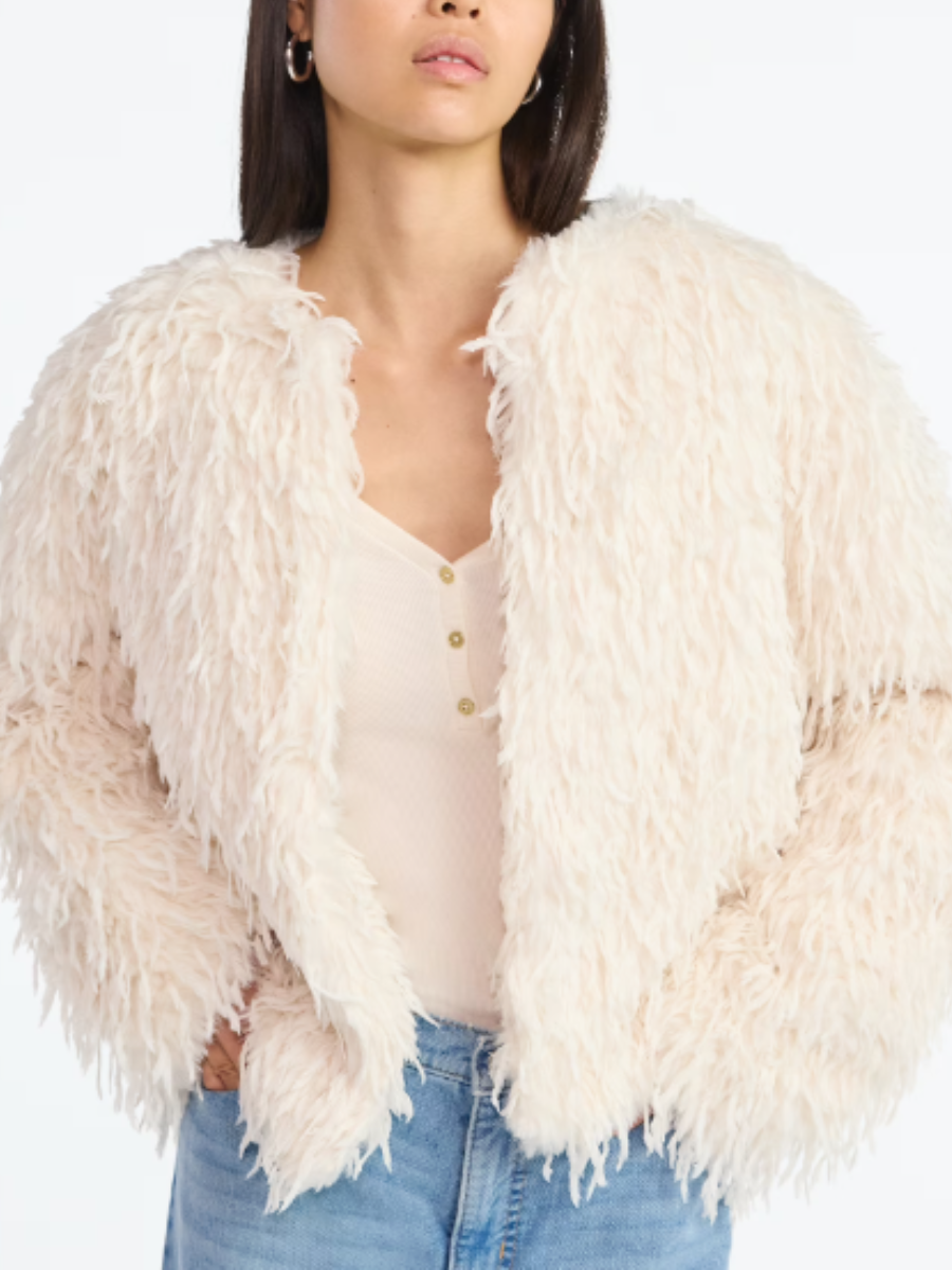 Faux Fur Fringed Coat
