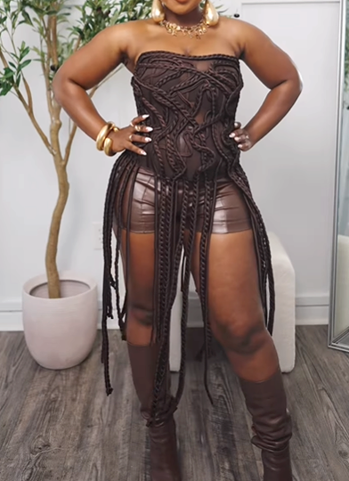 The Brown Cowboy Tassel Top