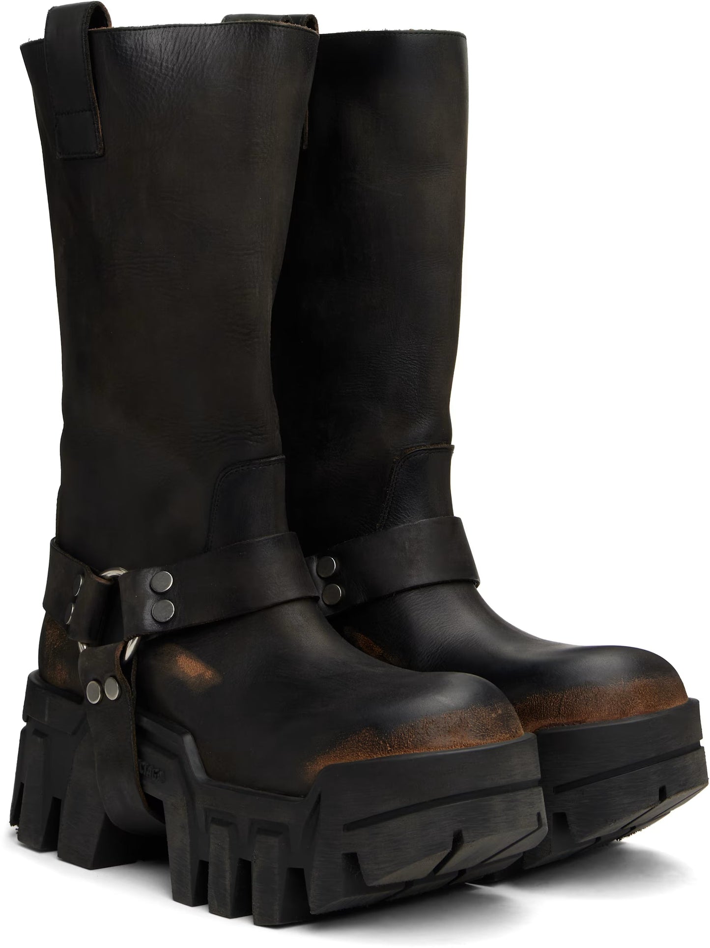 Black Bulldozer Harness Boots