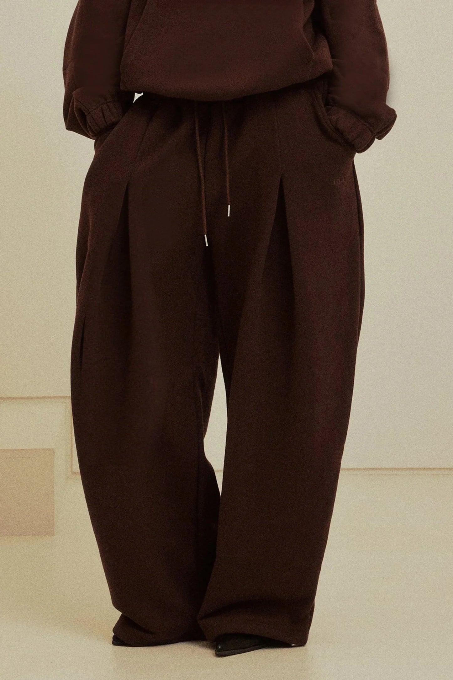 Brown Loose Hooded Sportswear