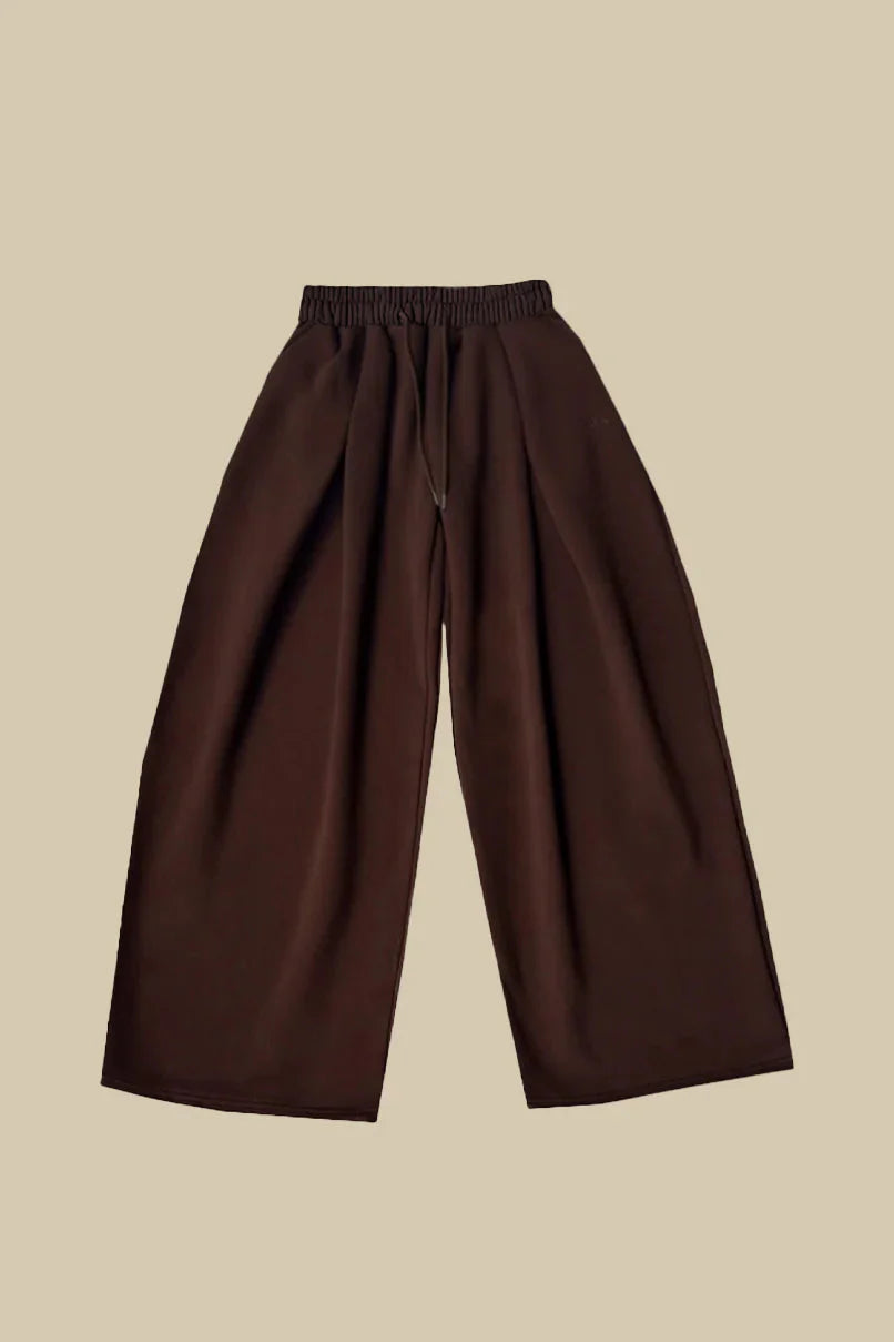 Brown Loose Hooded Sportswear