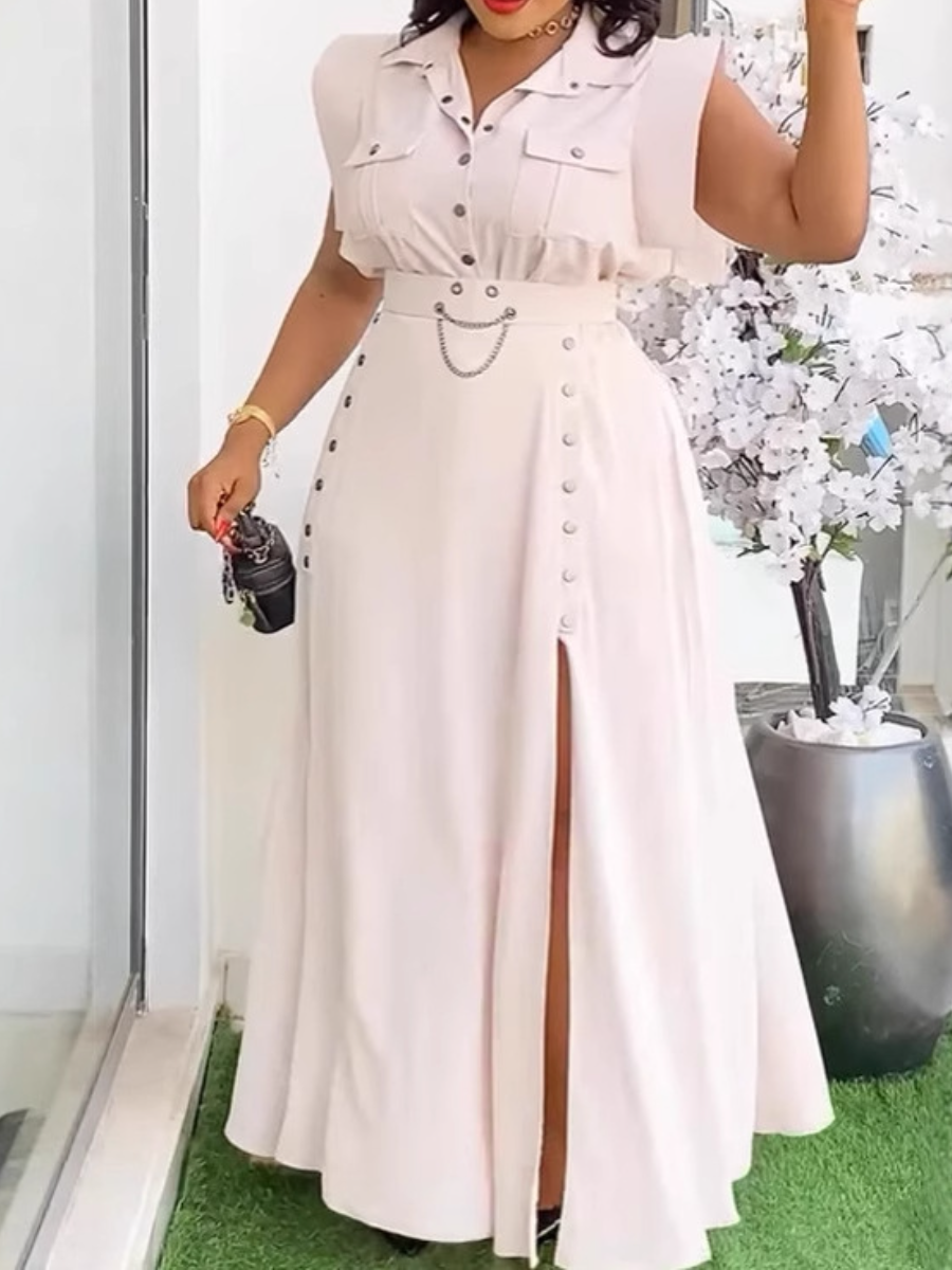 The Casual Split 2pc Skirt Set