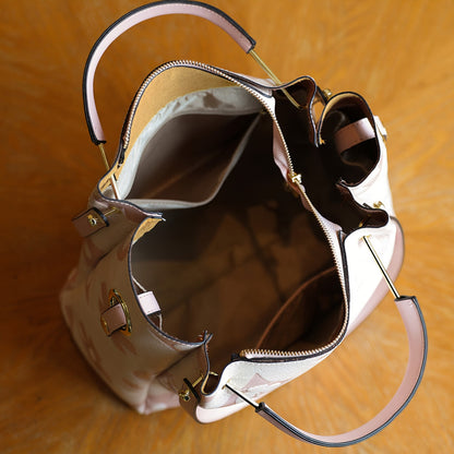 Color BLock Faux Leather Satchel Hand Bags With Straps