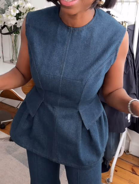 The Stylish Backless Denim Top