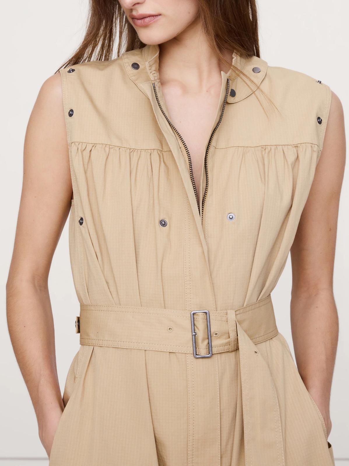 Stretch-Cotton Utility Maxi Dress