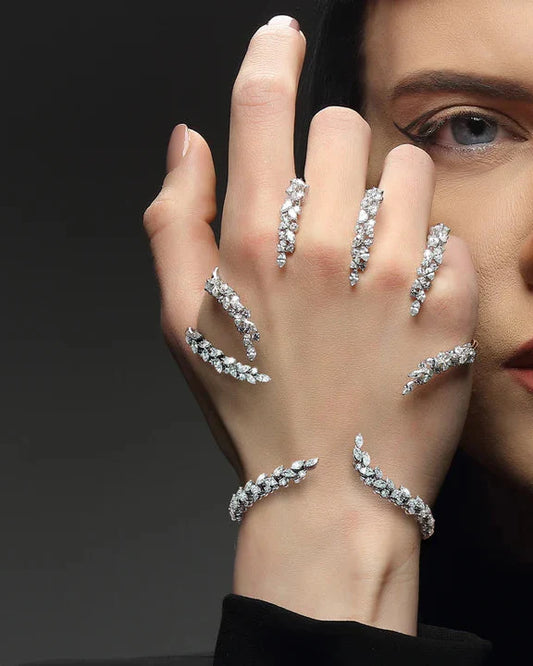 Zircon Claw Design Open Jewelry Bracelet Hand Decoration