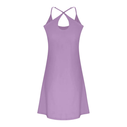 The Ultimate Tummy Control Active Dress, Backless Dress Built in Shorts