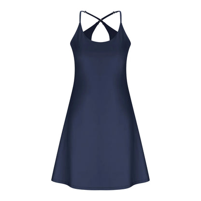 The Ultimate Tummy Control Active Dress, Backless Dress Built in Shorts