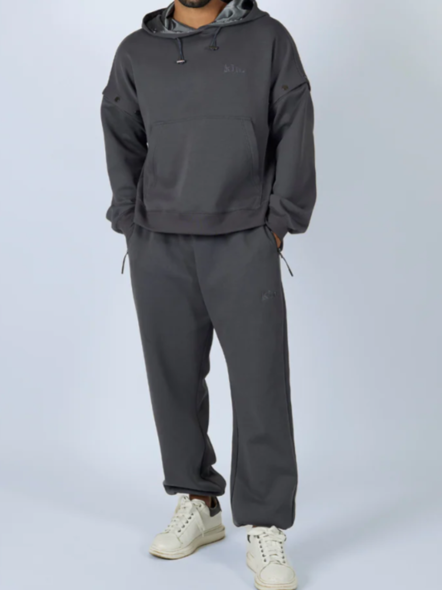Hooded Detachable Sleeve Pants Suit