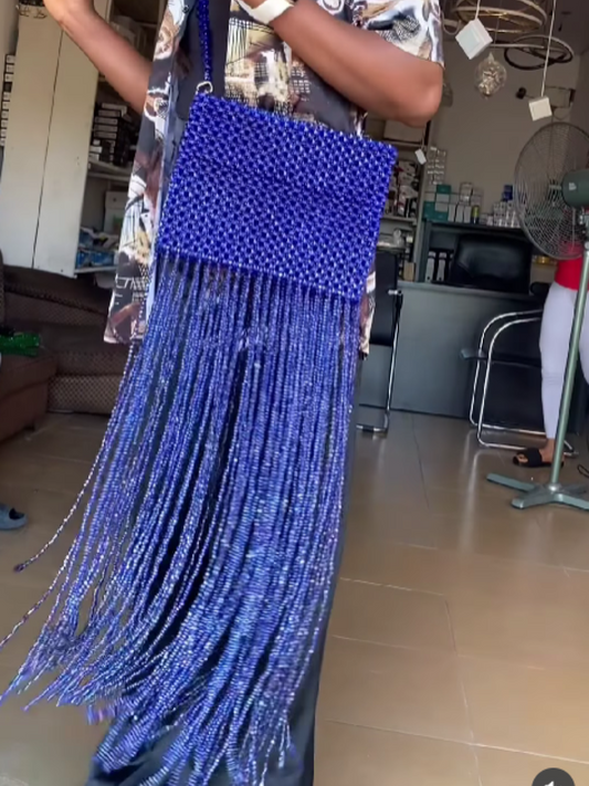 Beaded Fringed Crossbody Bag