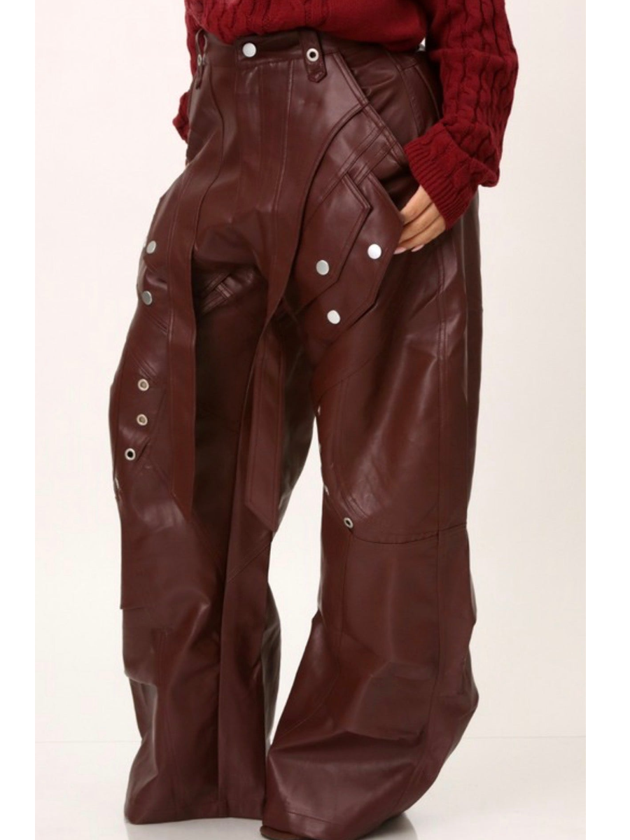 Faux Leather Silver Eyes Pants