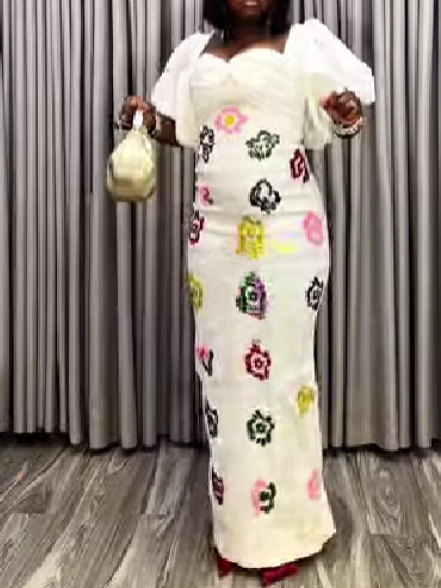 Beaded Lace Pattern Dress