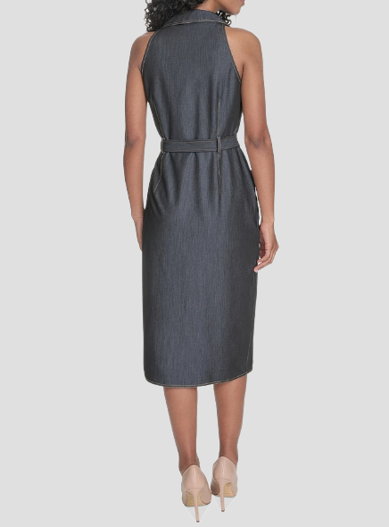 The Classy Denim Sleeveless Dress